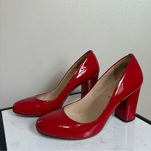 Via Spiga Leather Glossy Red Heels size 7.5